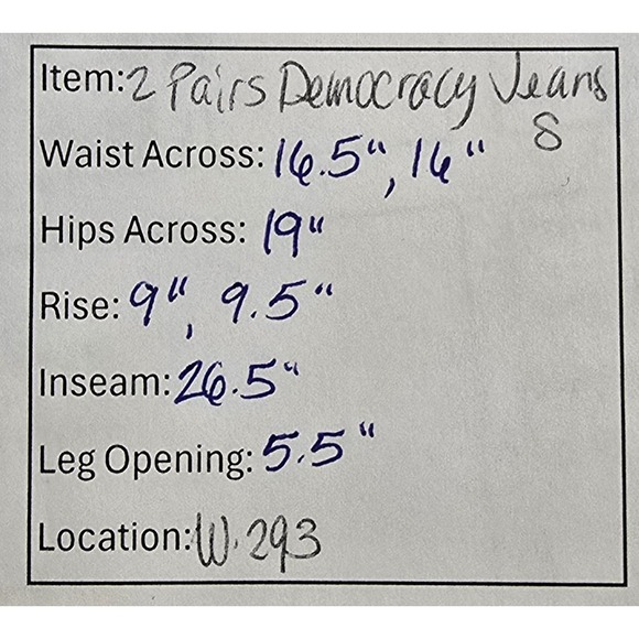 2 Pairs Democracy Jeans Womens 8 Skinny Black Gray Ab Tech Hemmed Stretch Denim - Picture 8 of 8